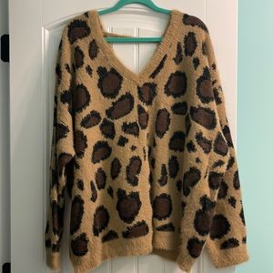 EUC She & Sky Leopard Sweater 2X